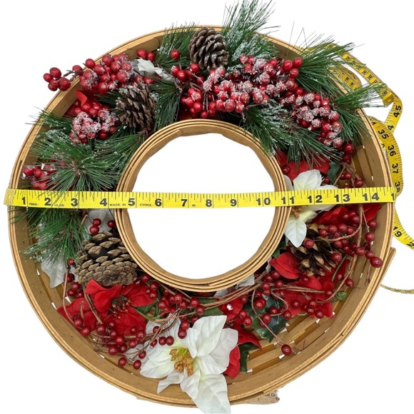 LONGABERGER Wreath Basket Christmas Chips Dip Tray Set Centerpiece - Picture 10 of 12